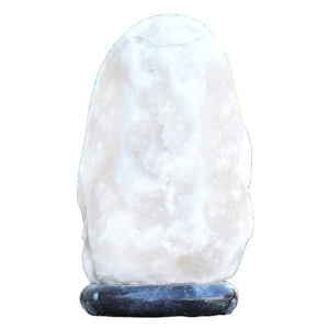 Premium white Himalayan salt lamp features natural <b>crystal</b> finish durable wooden base and warm ambient lighting for every - Product Image 6