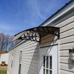 Tettoia Parasole 40"x40" per Porta Posteriore, Tenda da Patio in Policarbonato, Riparo per Finestre e Porte - Product Image 2