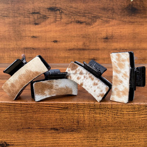 ปิ่นปักผมหนังแท้ใหม่กิ๊บหนีบผมหนังวัวฟอกฝาดแบบตะวันตกกิ๊บหนีบผมหนังสั่งทำของขวัญสำหรับผู้หญิง - Product Image 4