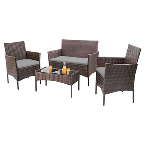 Homall 4PCS Outdoor Wicker <b>Rattan</b> <b>Sofa</b> Set Patio Garden Balcony Cushioned Seating Furniture - Product Image 1