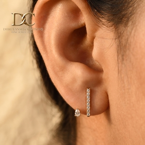 Pendientes de Oro Amarillo Sólido de 14 Quilates con Forma Única, Diamante Cultivado en Laboratorio con Corte Brillante Redondo, Certificado IGI, Joyería de Boda para Mujer - Product Image 6