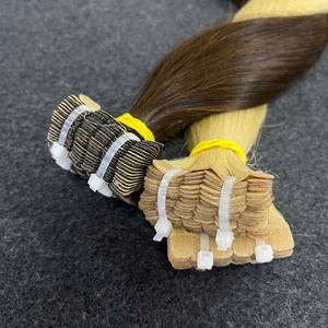 Extensiones de cabello humano vietnamita virgen de doble estiramiento Cuerpo ruso Onda de agua profunda Cinta de inyección Jerry suelta Estilo natural - Product Image 1