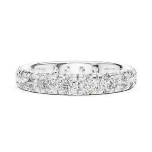 Anillo Unisex de Plata de Ley 925 con Diamantes Cultivados en Laboratorio de Corte Redondo, Banda Completa de Eternidad de 2.20ctw, Certificado IGI, Joyería Fina, Regalo - Product Image 1