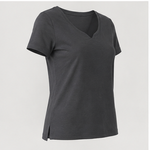 Womens <b>Charcoal</b> V Neck Short Sleeve Regular Fit <b>T</b> <b>Shirt</b> WTS-0111 - Product Image 4