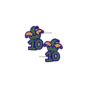 Pendientes personalizados con cuentas de semillas, estilo Mardi Gras, joyería hecha a mano, suministros para hacer cuentas, pendientes personalizados de gran venta en stock. - Product Image 2