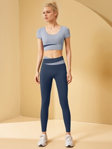 Soft Comfortable Women's Solid 3-Piece <b>Yoga</b> <b>Sets</b> Plus Size Custom Logo for Gym Fitness Seamless Active Wear Quick Dry Breathable - Product Image 2