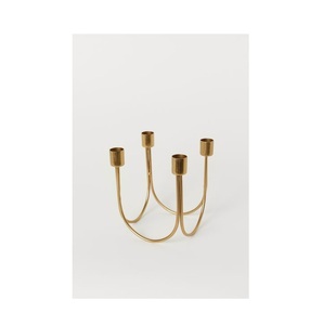 Unique Gold Candelabra for Taper Candles 4 Cup <b>Multi</b> Height Metal Candle Holder Elegant S Curve Table Centerpiece For LuxuryFeel - Product Image 2