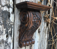 Corbeau mural en bois dur naturel de conception moderne néo-classique Support architectural décoratif Support d'étagère de cheminée Résistant à la pourriture