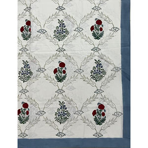 Sábana Plana de Algodón Estampada a Mano con Diseño Geométrico, Doble, Multi Blanco, 200 Hilos, Transpirable, para Hogar, Hotel y Uso Elegante - Product Image 2