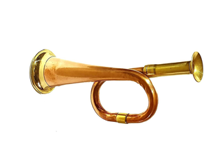 แตรทองเหลืองแท้ทันสมัย ของขวัญที่ดีที่สุดสำหรับเด็ก ของเล่นเด็ก ของขวัญงานฝีมือ ขนาด 6 นิ้ว สีโรสโกลด์ จัดส่งรวดเร็ว - Product Image 5