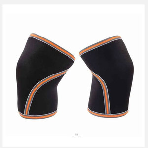 Genouillères fines respirantes en néoprène avec bordure orange, design à enfiler pour une protection contre les chocs, pour femmes, toutes saisons - Product Image 6