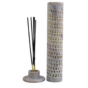 Quemador de Incienso de Piedra Tallada en Forma de Torre, Perforado con Diseño Floral, Decorativo, para el Hogar, Templo y Mesa - Product Image 2