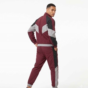 OEM Custom LOGO <b>Embroidery</b> Two Piece Zip up Jacket Long <b>Set</b> with Reflective Polyester Windbreaker Tracksuits for Men - Product Image 3