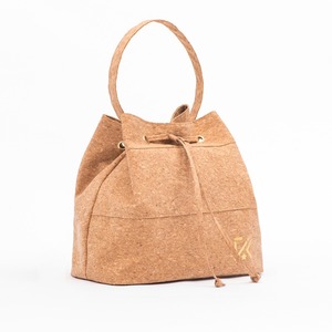Recycled Natural Woodgrained Fashion Women Handbag Drawstring Tote bag - Product Image 1