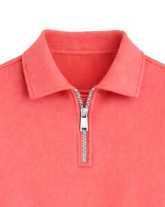 Sudadera Corta Rosa Coral Personalizada para Mujer con Cierre de Cremallera, Estilo Casual, con Cordón Ajustable en el Bajo, de Felpa Suave, Algodón y Poliéster, para Invierno - Product Image 4