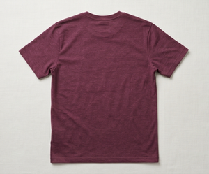 เสื้อยืดแขนสั้นสีแดงเบอร์กันดีสำหรับผู้ชาย ทรงปกติ สีพื้น ลำลอง คอกลม ผ้าถักเนื้อเจอร์ซีย์ ผ้าฝ้าย - Product Image 2