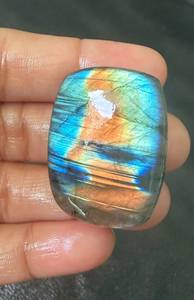 Cabujón Cuadrado de Labradorita Natural, Azul Iridiscente, Pulido, 34x22x6mm, 58 Quilates, Cambio de Color, para Joyería - Product Image 2