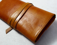 Dompet Pensil Kulit Kerbau Asli 100% Alami Terlaris Desain Baru Lembut & Lentur Warna Cokelat Tempat Kartu Nama Untuk Liburan
