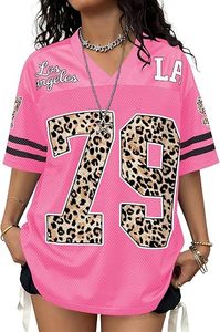 Unisex Oversized Football Streetwear Graphic T <b>Shirt</b> Number Print V Neck Short Sleeve <b>Y2K</b> Soccer Jersey 100% Polyester - Product Image 3