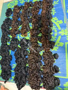 Wholesale Indian Baby Curly Hair Bundles Double Drawn Remy Hair Fusion <b>Extensions</b> Unprocessed 100% Cuticle Aligned Fast Shipping - Product Image 3