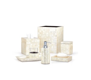 Nouvel ensemble de salle de bain décoratif en marbre avec distributeur de savon, porte-brosse à dents, gobelet et plateau - Product Image 1