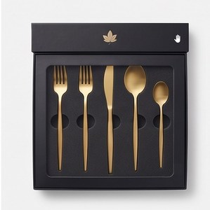 Ensemble de couverts en or mat, design minimaliste, résistant à la rouille, couverts en métal, fourchettes, couteaux, cuillères, pour les occasions de mariage - Product Image 5