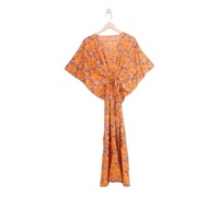 Caftán de algodón con estampado para mujer, ropa de dormir Sexy de talla libre, varios colores