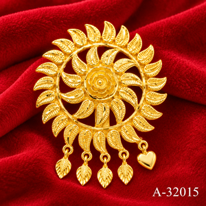 Broche floral plateado con piedra de cristal roja, accesorio de joyería para boda para mujer, A-32010 - Product Image 6