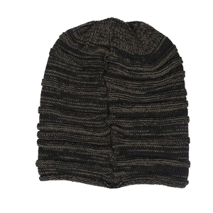Gorro unisex a rayas, 100% acrílico, gorro de invierno informal de punto, talla adulta 56-58 cm, soporte para la producción de gorros. - Product Image 2