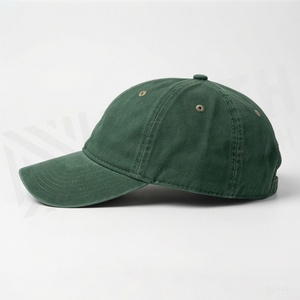 Casquette de baseball verte à 6 panneaux, ajustable, en coton, unisexe, décontractée, couleur unie, tissu lavé, taille adulte - Product Image 3