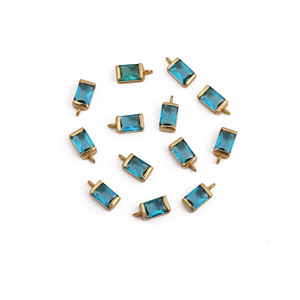 Colgantes de Topacio Azul y Cuarzo Chapados en Oro, Componentes para Fabricación de Joyería de Boutique, Suministro al por Mayor - Product Image 2