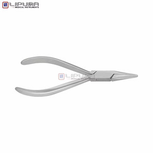 Pinzas Profesionales de Punta Plana para Prótesis, Mandíbulas Lisas, Acero Inoxidable, Longitud 14.5 cm, Instrumentos Médicos Dentales y de Ortodoncia - Product Image 3