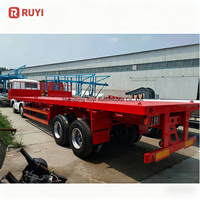 Châssis de semi-remorque porte-conteneurs à plateau plat 3/4 essieux 40/50 pieds avec verrous de conteneur, fabriqué en Chine, prix abordable