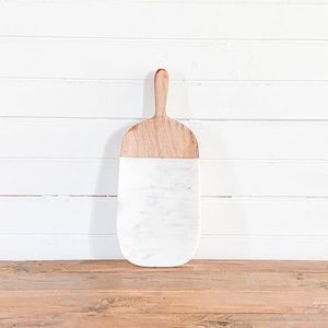 Planche à découper élégante en marbre et en bois pour cuisine moderne, préparation des aliments, découpe de légumes, fruits, pain, fromage - Product Image 2