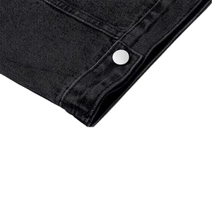 Veste en jean noire premium pour femme, col structuré, poches latérales, vêtement d'extérieur décontracté, logo personnalisé OEM - Product Image 4