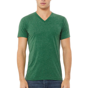 T-shirt uni à col en V pour homme, 100% coton, manches courtes, doux, confortable, coupe classique, décontracté, respirant, séchage rapide - Product Image 3
