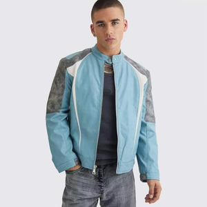 แจ็คเก็ตหนังมอเตอร์ไซค์สไตล์วินเทจสำหรับผู้ชาย คุณภาพสูง เคลือบผิวอย่างดี ดีไซน์หรูหรา ซิปหน้าปรับแต่งได้ ราคาประหยัด - Product Image 4