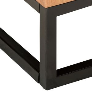 Juego de 2 Mesas Auxiliares de Madera Maciza de Acacia en Color Natural y Negro con Diseño de Mesa de Centro Pequeña - Product Image 6