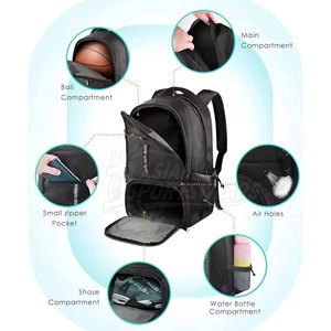 Mochila de Baloncesto Protectora Versátil para Todo Clima con Red Integrada para Balón, para Actividades Deportivas al Aire Libre - Product Image 6