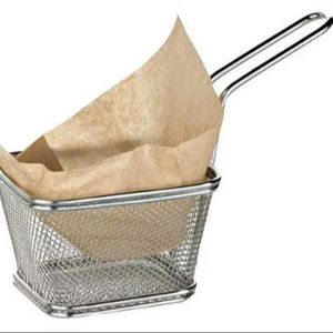 Cesta profesional de acero inoxidable para rebozar, ideal para chefs que manipulan pollo, pescado, carne y alimentos fritos. - Product Image 1