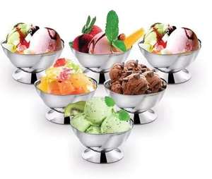 Tazón de Helado de Acero Inoxidable de Alta Calidad, Plato para Servir Postres, Decoración Elegante - Product Image 1