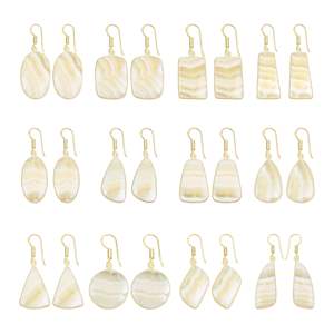 Boucles d'oreilles pendantes tendance en or jaune naturel plaqué or pour femmes, boucles d'oreilles en aragonite jaune vintage de haute qualité - Product Image 1