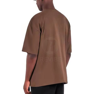 เสื้อยืดทรงหลวมไหล่ตก คุณภาพดีที่สุด ผ้าฝ้าย 100% ระบายอากาศได้ดี สวมใส่สบายๆ สำหรับผู้ชาย เหมาะสำหรับฤดูร้อน - Product Image 5