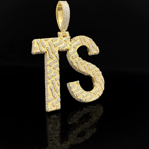 Pendentif personnalisé en alliage plaqué or avec diamants glacés, style hip-hop urbain pour homme, collection Dynasty - Product Image 1