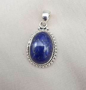 Pendentif Lapis Lazuli en argent Sterling 925, bijoux pour femmes, collier en pierres précieuses naturelles, cadeau élégant et minimaliste - Product Image 2