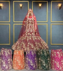 ชุดเลเฮนกาโชลีเจ้าสาวแบบเต็มตัว งานปักอย่างดี ทรงบานใหญ่ มี 6 สี เหมาะสำหรับงานปาร์ตี้ งานเฉลิมฉลอง และงานต่างๆ - Product Image 3