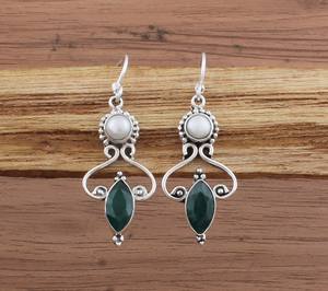 Pendientes de Lapislázuli Verde Natural en Forma de Gota, Plata de Ley 925, Gema en Forma de Lágrima, Joyería para Mujer, Regalo para Bodas y Fiestas - Product Image 5