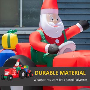 Inflable Navideño de 2.7m con Luces LED de Colores, Santa Claus Conduciendo un Remolque con Cajas de Regalo, Decoración Inflable para Jardín - Product Image 5
