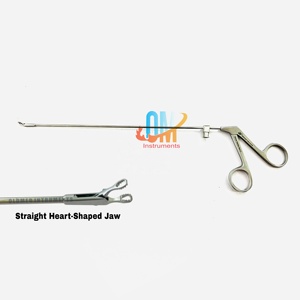 Pinzas para Cirugía Microlaringea, Rectas, con Mandíbula en Forma de Corazón, 3x2mm, 22cm, Acero Inoxidable Sólido, Autoclavables, Reutilizables |   OldMed - Product Image 1