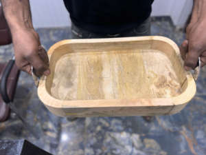 Plateau de service en bois d'acacia poli, écologique, personnalisé, plateau à collation, assiette de présentation, vaisselle de cuisine, ensemble de vaisselle pour le dîner, mariage - Product Image 4